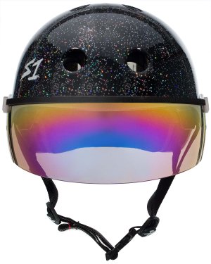 S1 Lifer Visor Helmet - Gen 2 - Black Gloss Glitter w/ Iridium Visor - Image 2