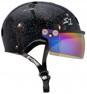 S1 Lifer Visor Helmet - Gen 2 - Black Gloss Glitter w/ Iridium Visor - Image 3