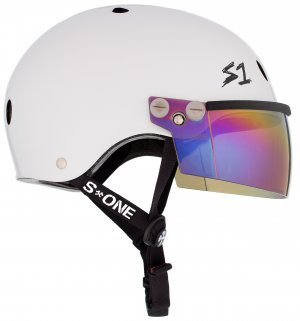 S1 Lifer Visor Helmet - Gen 2 - White Gloss w/ Iridium Visor - Image 3