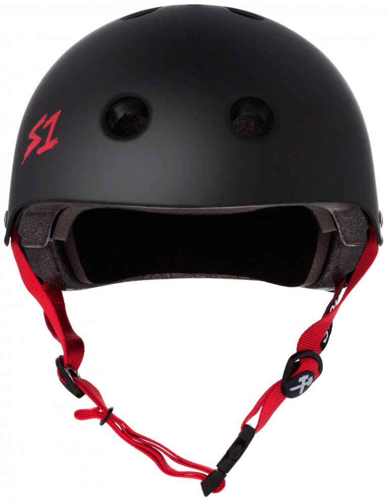 S1 Lifer Helmet Black Matte w/ Red Straps S1 Helmets Canada S1