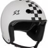 S1 Retro Lifer Helmet - White Gloss w/ Black Checkers