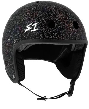 Casque S1 Retro Lifer E-HELMET Noir Lustré à Paillettes 